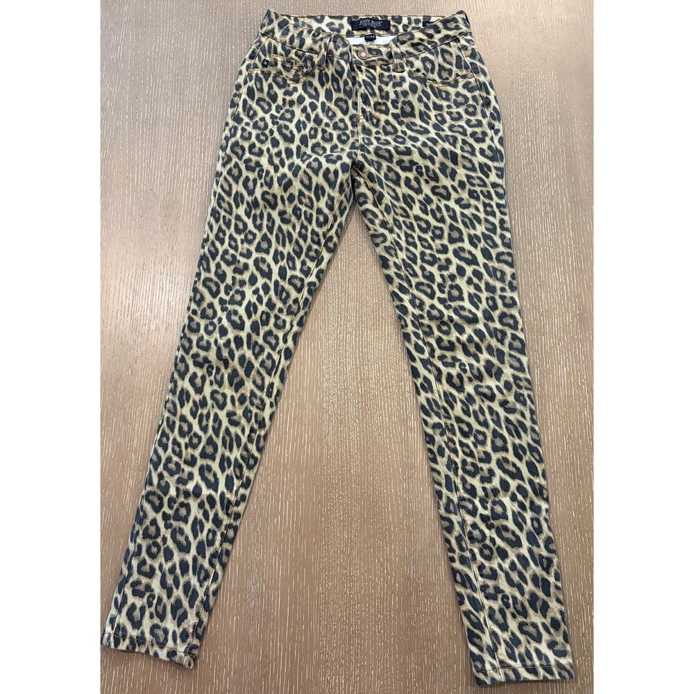 Judy Blue Jeans Womens 1 Leopard Denim Trouser Pants Mid Rise Skinny Fit Stretch